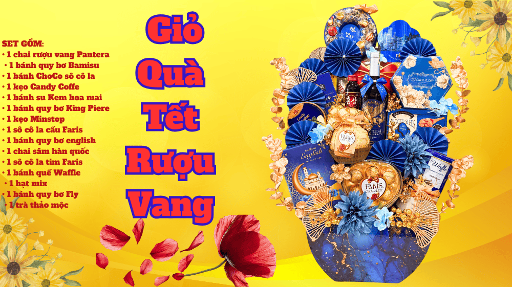 Cung cấp sản phẩm giỏ quà tết rượu vang tại sự kiện minh hi