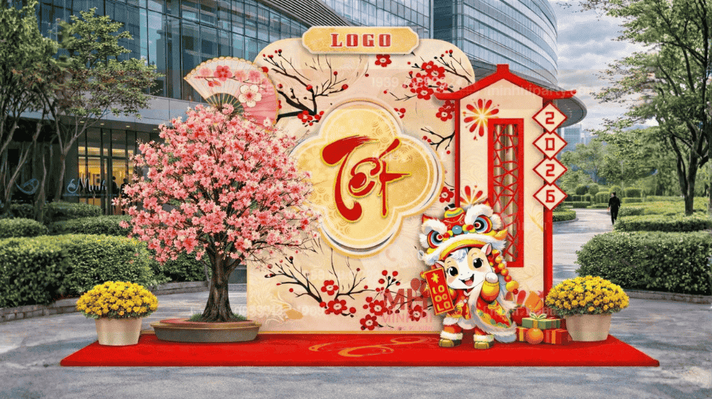 Dịch vụ trang trí tết 2026 cho trường học của minh hi party