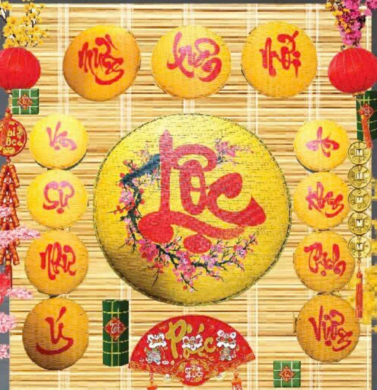 Mẹt tre trang trí tết đinh mùi 2027