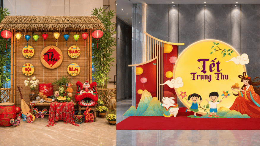 Trang trí tiểu cảnh trung thu ấn tượng