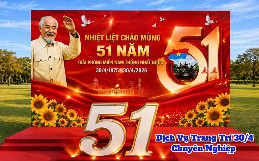 Trang trí 30/4 cho cơ quan