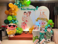 Dịch vụ trang trí backdrop thôi nôi bé trai tuổi rồng -..