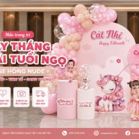 Trang trí đầy tháng bé gái tuổi ngựa
