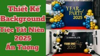 Thiết kế background tiệc tất niên đẹp – ý tưởng decor..