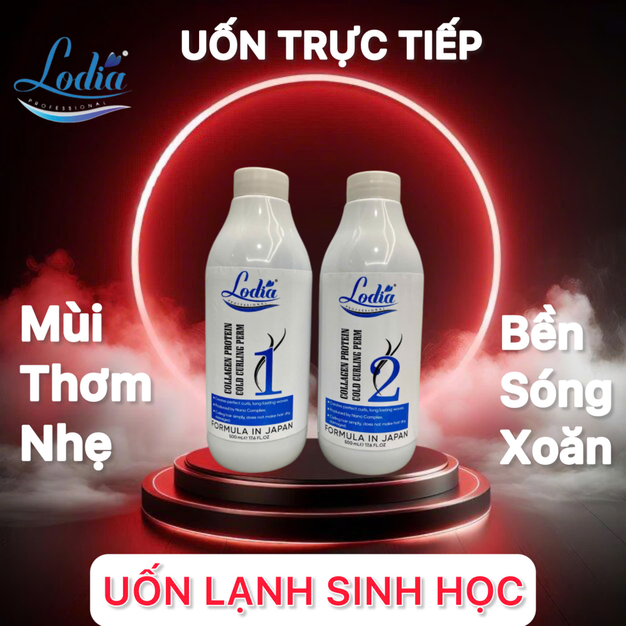 thuốc uốn tóc lạnh siêu xoăn, siêu thơm protein lodia 500ml